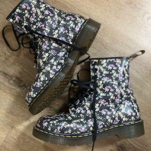 Black Floral Doc Martens